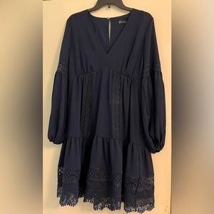 Never Worn- New York & Company, 3/4 sleeve dress, Navy Blue, Size M